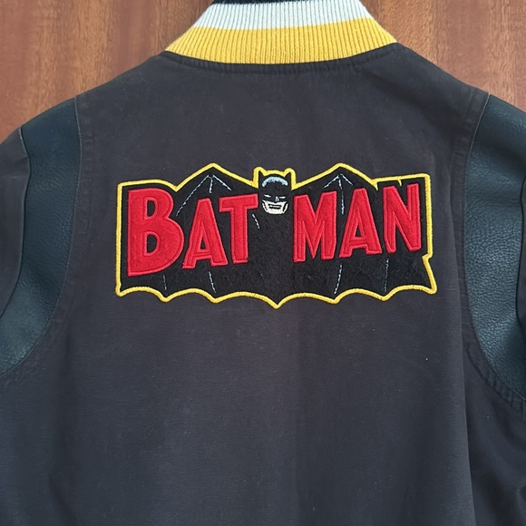 Gap kids DC black and yellow Batman varsity bomber jacket small - Picture 4 of 10